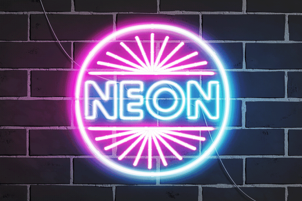 logotipo em neon led